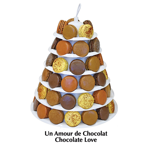Chocolate Love macarons pyramid