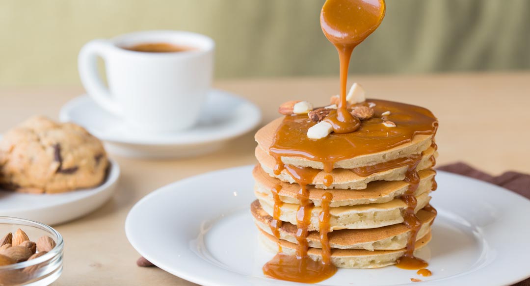 Pancakes with Salted Caramel Topping