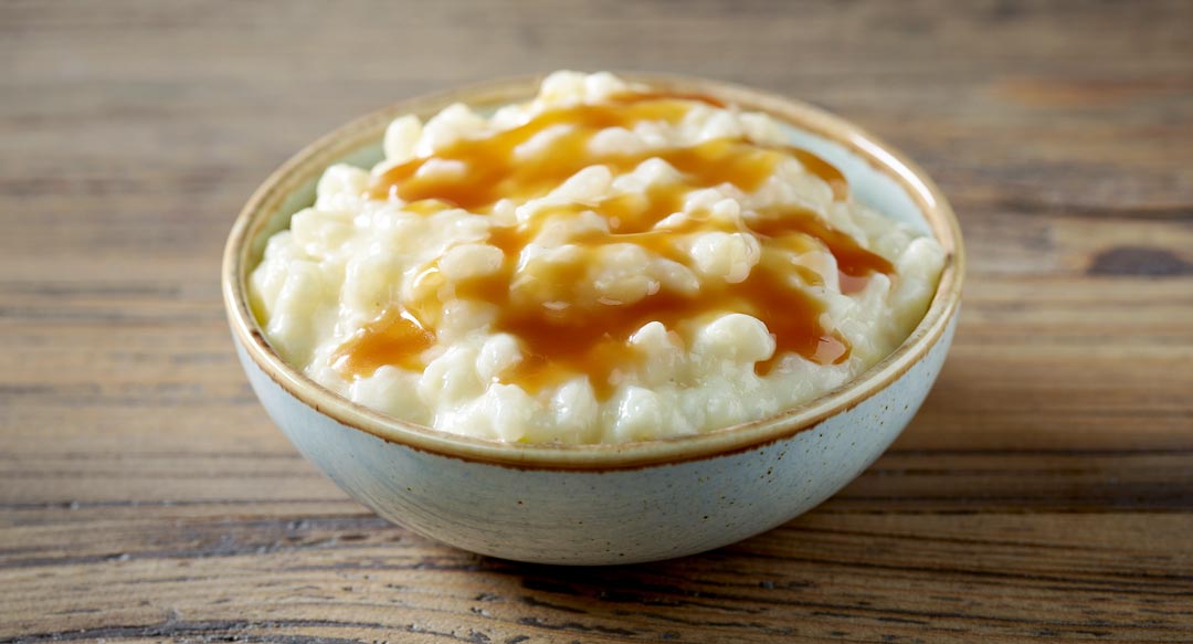 RIz au Lait avec Sauce au Caramel Salé