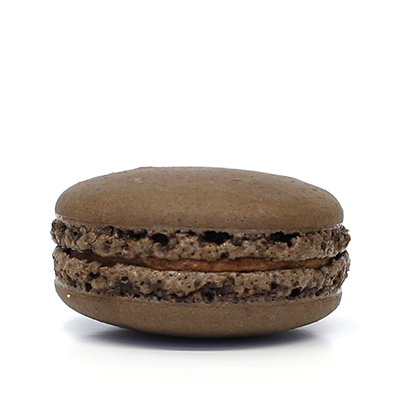 dark chocolate macaron
